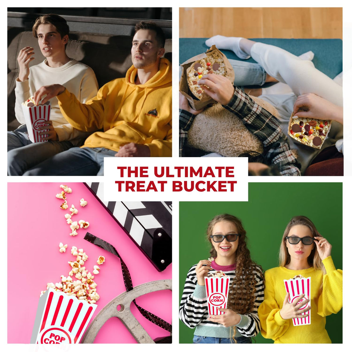 Movie Night Popcorn and Candy Gift Basket - Keto Cravings Gift Basket - Perfect for a Cozy and Fun Evening at Home or the Theater with Family