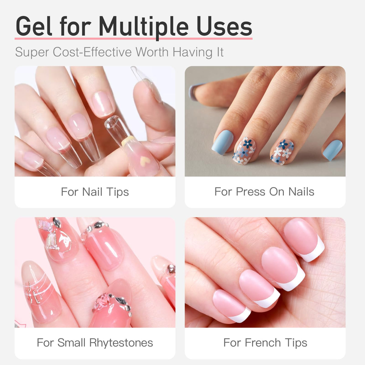 CurvLife Semi Solid Nail Glue, 15g Strong Nail Glue for Press On Nails