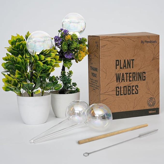 Large 4 Pcs Iridescent Self Watering Globes, Glass Rainbow Plant Watering Globes, Self Watering Planter Insert, Automatic Plant Waterer Indoor, Plant Watering Devices, Plant Water Globe, Watering Bulb