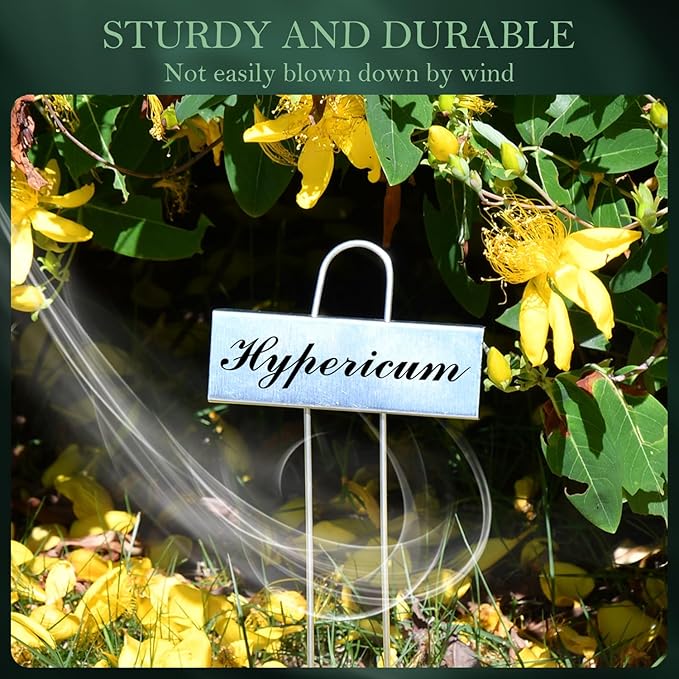 30 Pack Metal Plant Labels for Outdoor Garden Waterproof Plant Markers, Labels Garden Markers for Seedlings Herbs Vegetable Greenhouse Gifts, with Pen