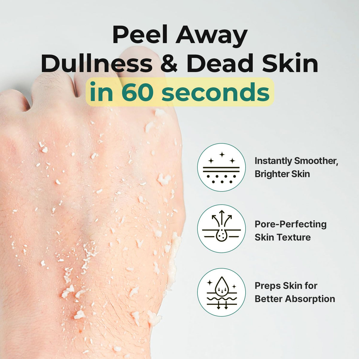 MOTHER MADE LHA Green Tea Exfoliating Aqua Peel Gel, Deep Pore Face Exfoliant, Gentle Facial Exfoliator, Dead Skin Remover, Natural Cellulose for Peeling, Vegan, Korean Skincare (100ml / 3.38 fl.oz)