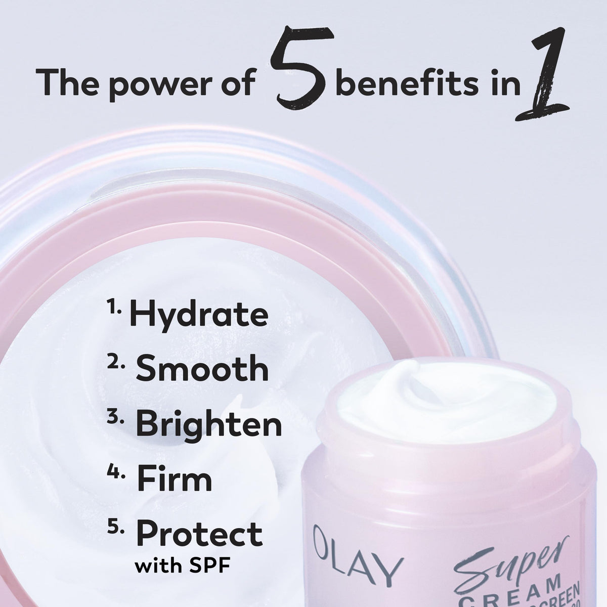 Olay 5-in-1 Holiday Mini Gift Pack - Super Serum Trial 0.4 fl oz, Super Facial Cleanser 4.5 fl oz, Super Cream with Sunscreen SPF 0.5 oz - Brightening, Hydrating, Anti-Aging Skincare Set