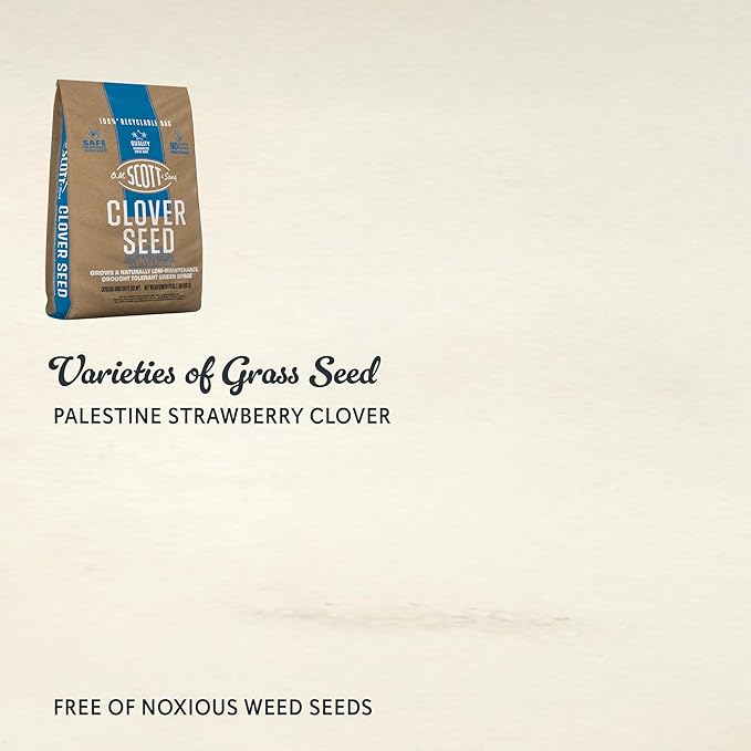 O.M. Scott and Sons Clover Seed, Lawn Seed Grows a Naturally Low Maintenance, Drought-Tolerant Lawn, 1,000 sq. ft., 2 lb.