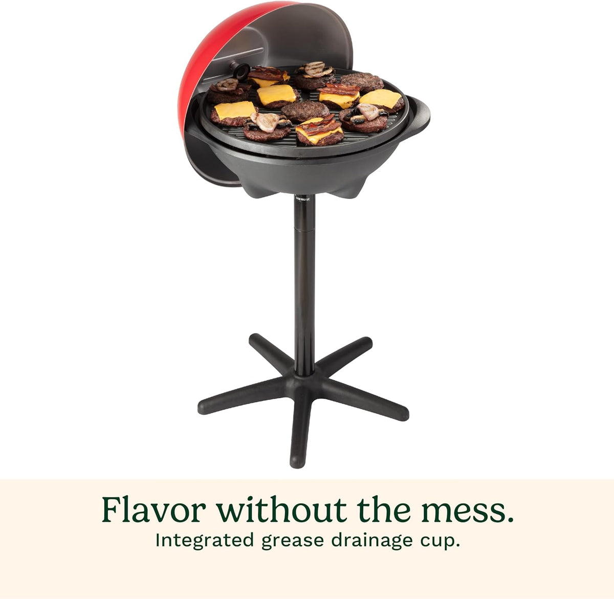 Cuisinart Indoor/Outdoor Electric Grill, 2-in-1 Portable BBQ with Nonstick Cooking Surface, Electric Grill Outdoor with Adjustable Heat, Stand/Tabletop Options for Cookouts, Barbecues, Small Spaces