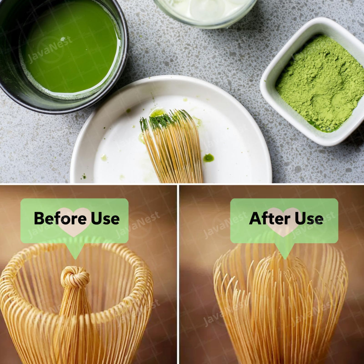 7-Piece Matcha Tea Set with Gift Card – 120-Prong Bamboo Whisk, Ceramic Bowl with Spout, Whisk Holder, Scoop, Spoon, Strainer & Scoop Holder – Ideal Gift for Matcha Lovers (White, 100-Prong)