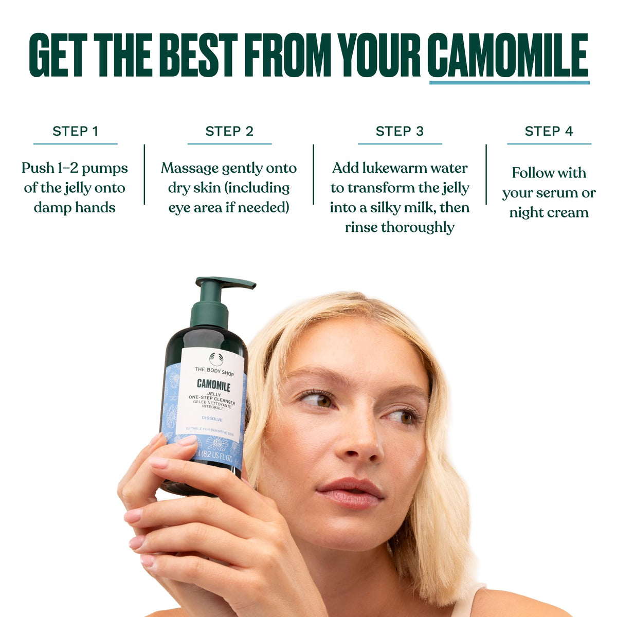 The Body Shop Camomile Jelly One-Step Cleanser - For Sensitive Skin - 8.2 Fl Oz