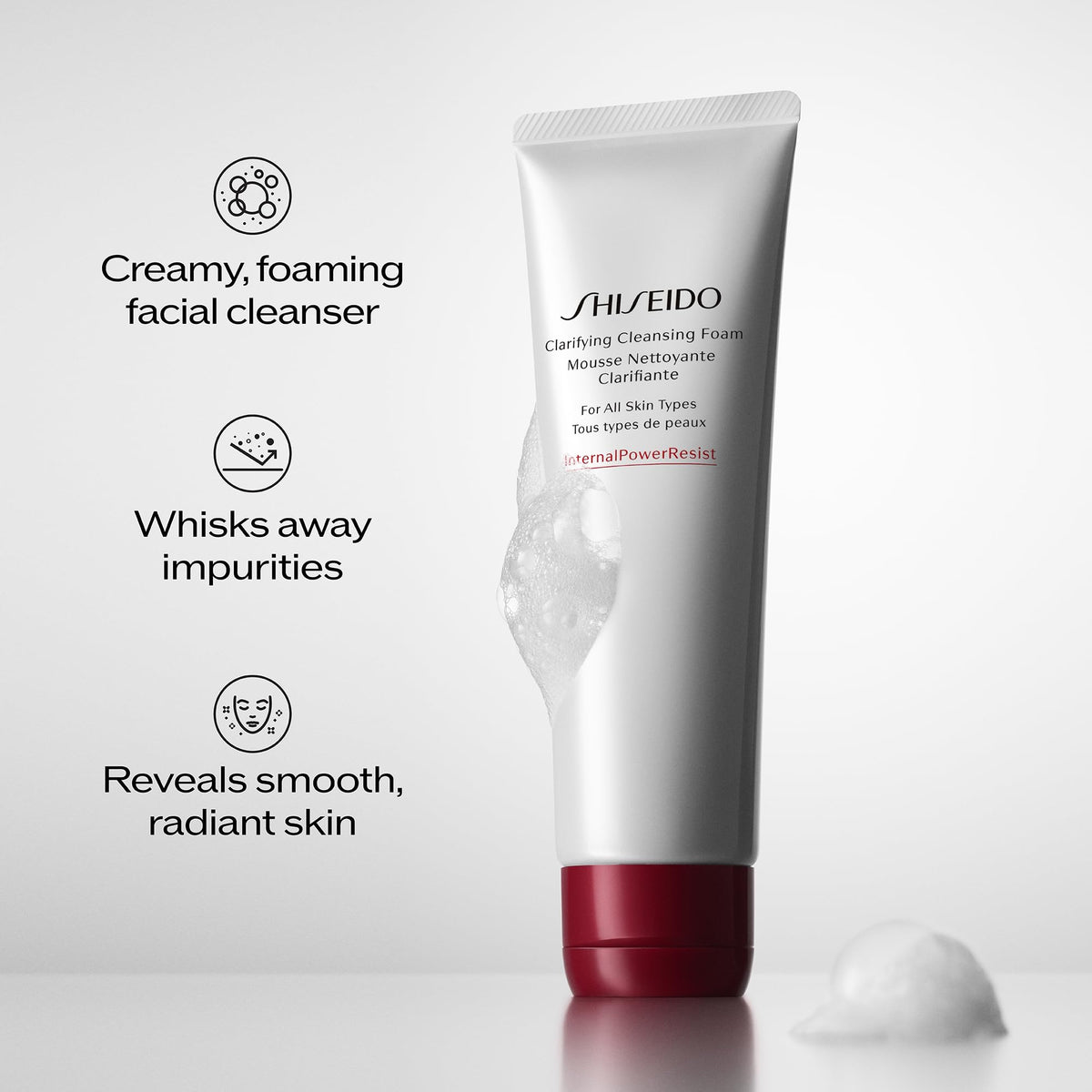 Shiseido Clarifying Cleansing Foam - 125 mL - Cleanses, Balances & Removes Impurities for Smoother, Radiant Complexion - For All Skin Types