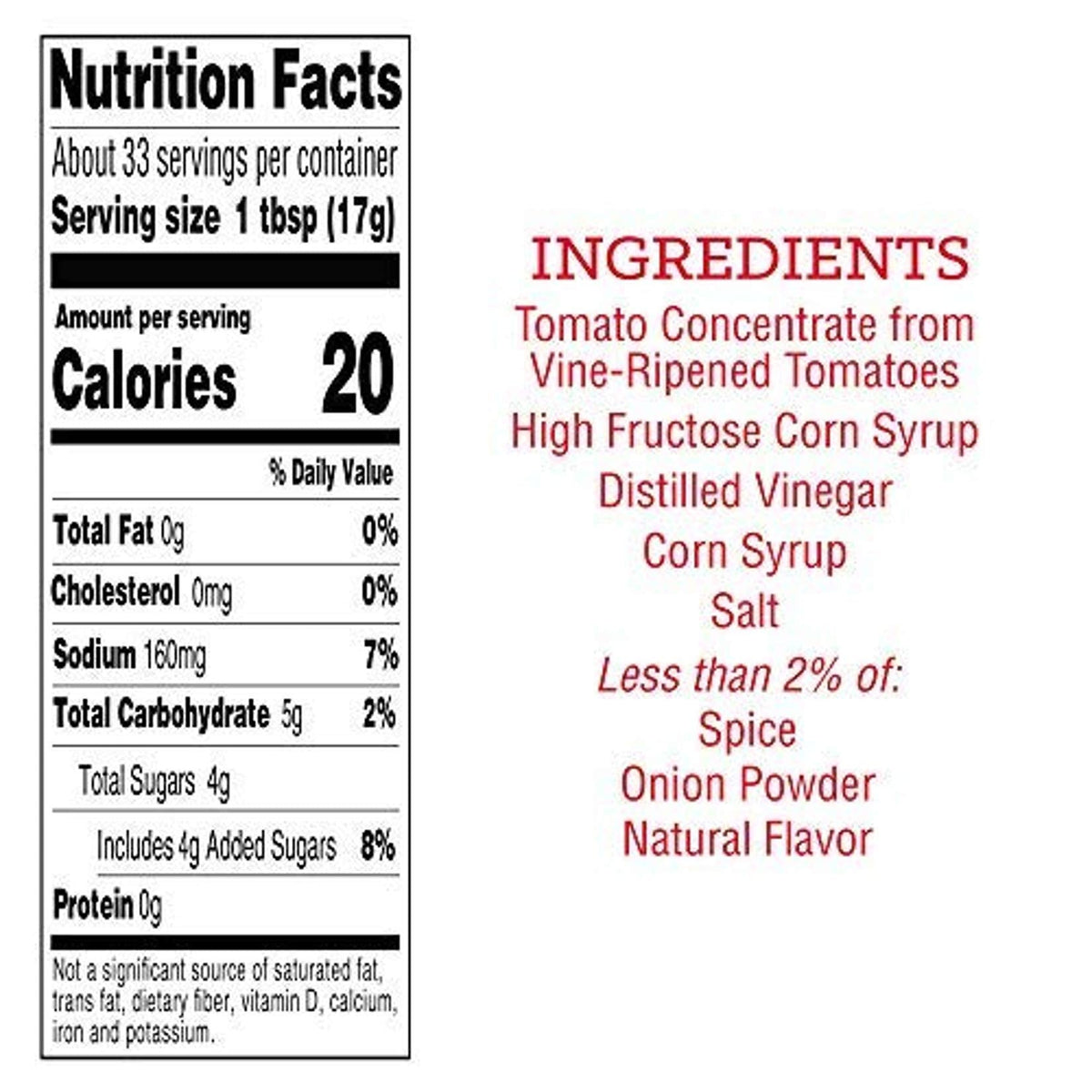 Red Gold Tomato Ketchup, 25 Count - 20oz