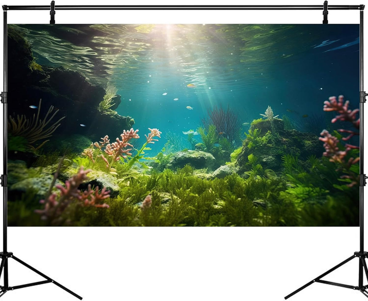 Ocean Floor Fish Tank Background Under The Sea Aquarium Background Underwater Aquatic Plants Sunray Terrarium Backgrounds Deep Sea Rock Tropical Aquarium Fish Tank Backgrounds Decors 30x12in