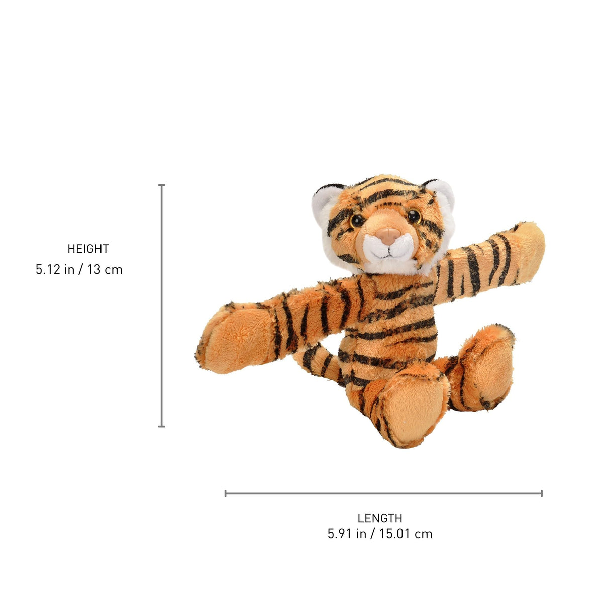 Wild Republic Huggers, Tiger Plush Toy, Slap Bracelet, Stuffed Animal, Kids, 8 inches