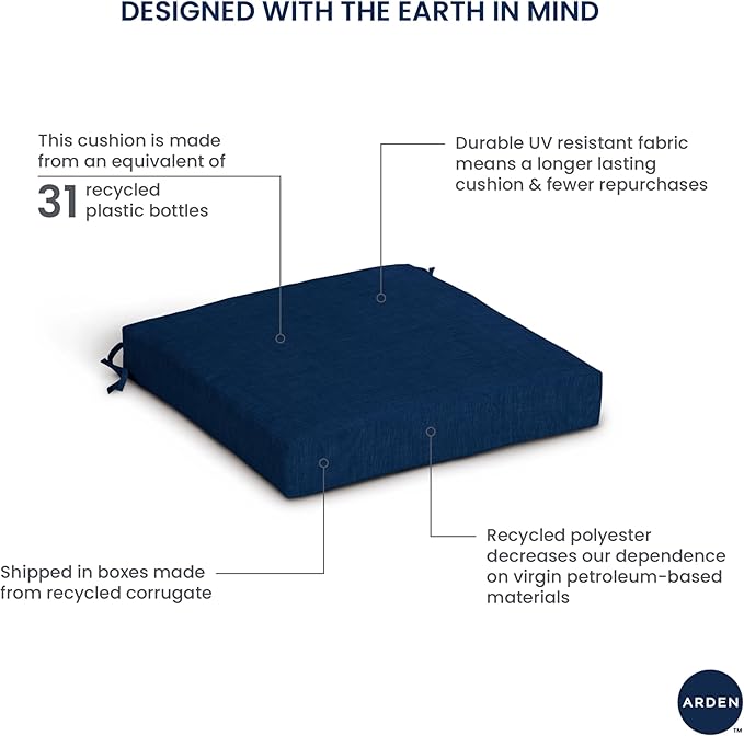 Arden Outdoor Seat Cushion, 19 x 19, Rain-Proof, Fade Resistant Bright Moss Green Leala