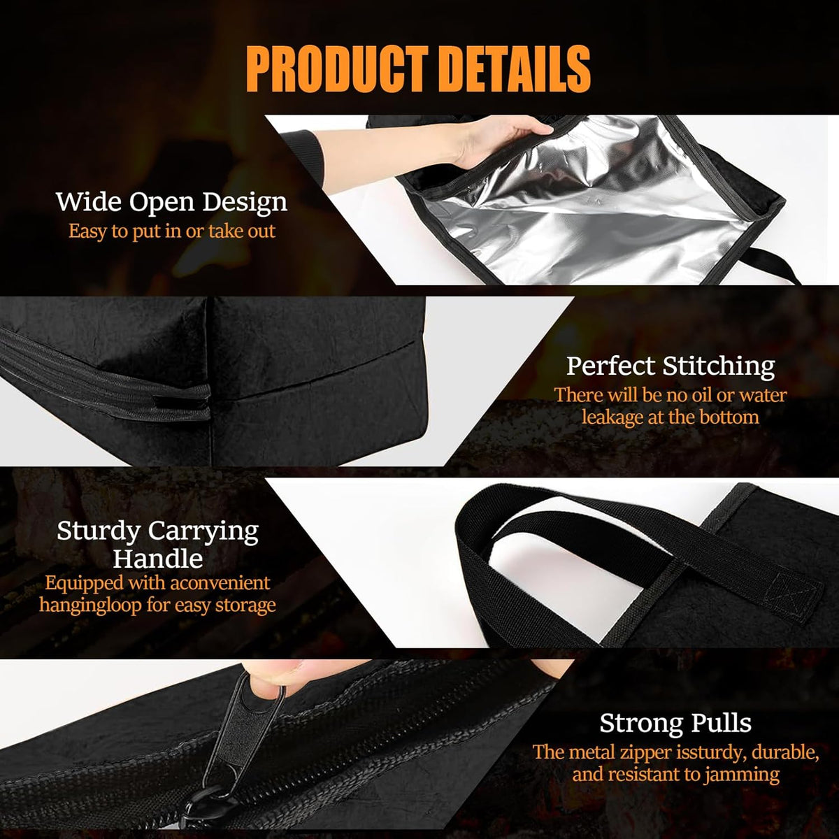 BBQ Blanket for Resting Meat, 22 in Smoker Meat Resting Blanket, Reusable Smoker Grilling Meat Insulated Resting Bag with Wide Mouth for Large Gifts for Men/Dad with Box, Black