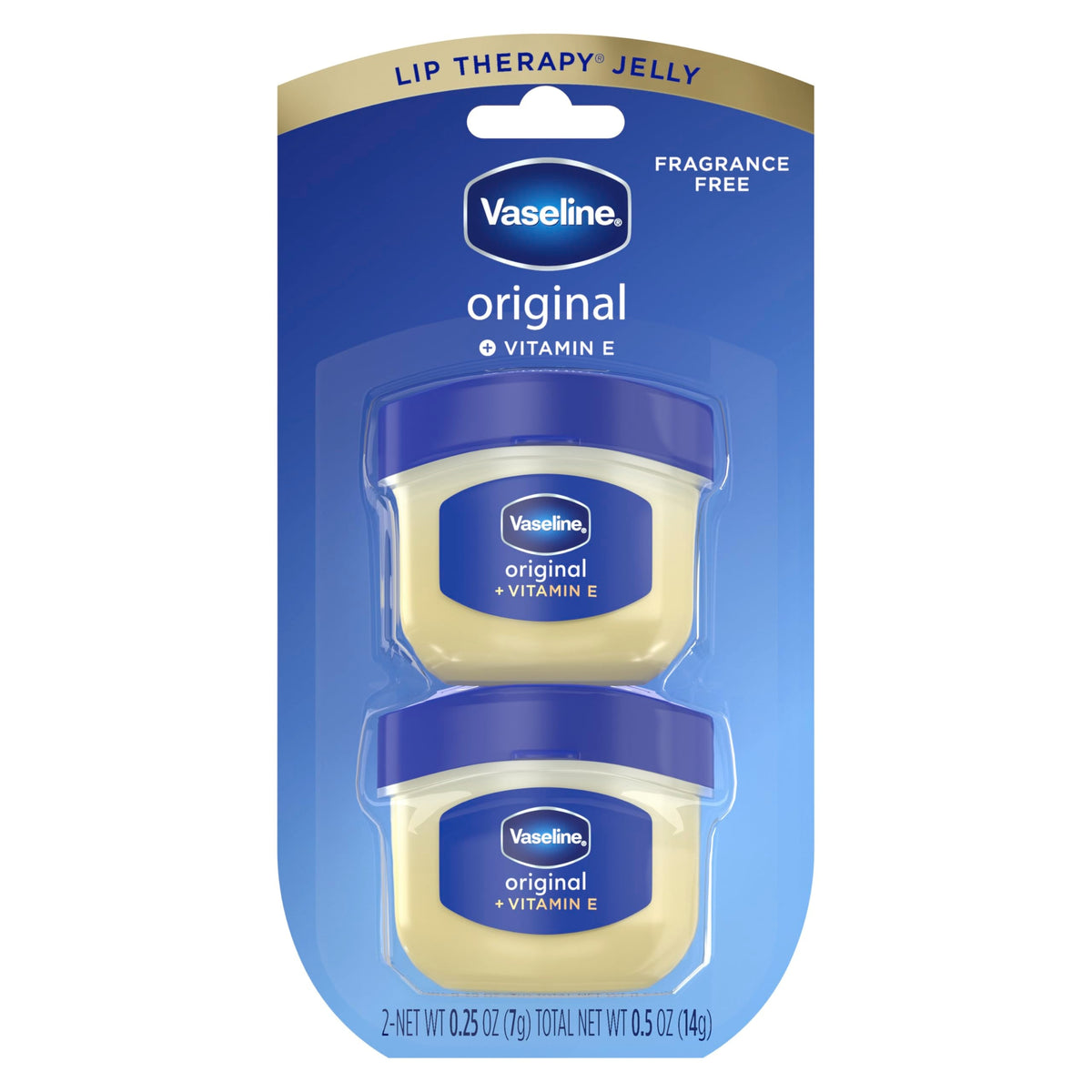 Vaseline Lip Therapy Original Mini Lip Balm, Hydrating Dry Lips 0.5oz 2ct
