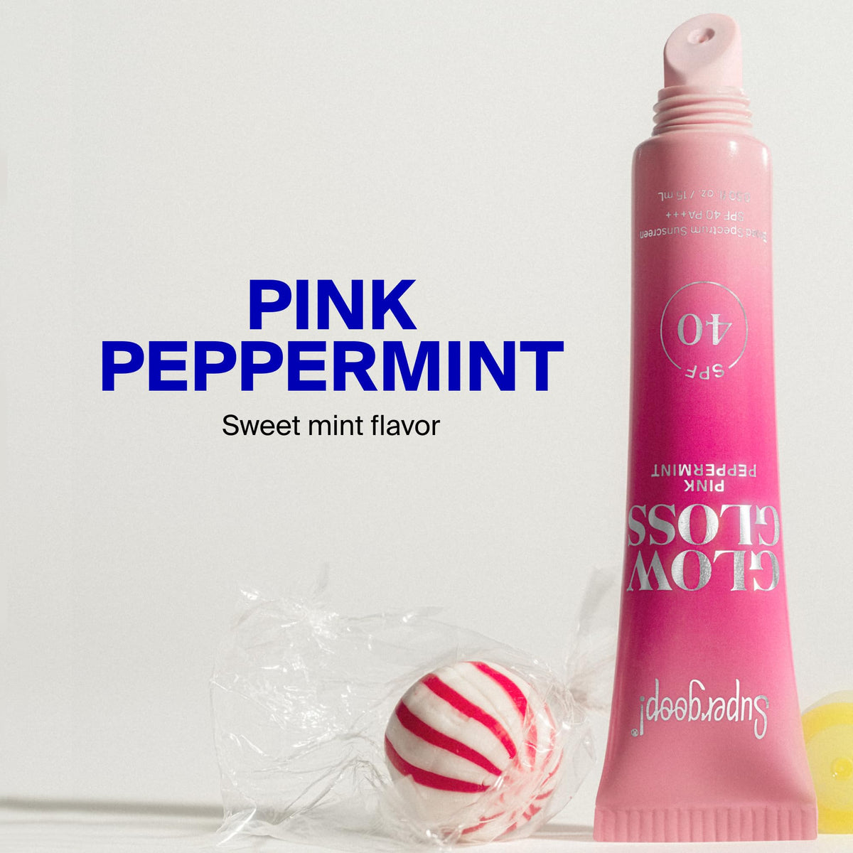 Supergoop! Glow Gloss SPF 40 Hydrating Lip Balm, Pink Peppermint 0.5 fl oz