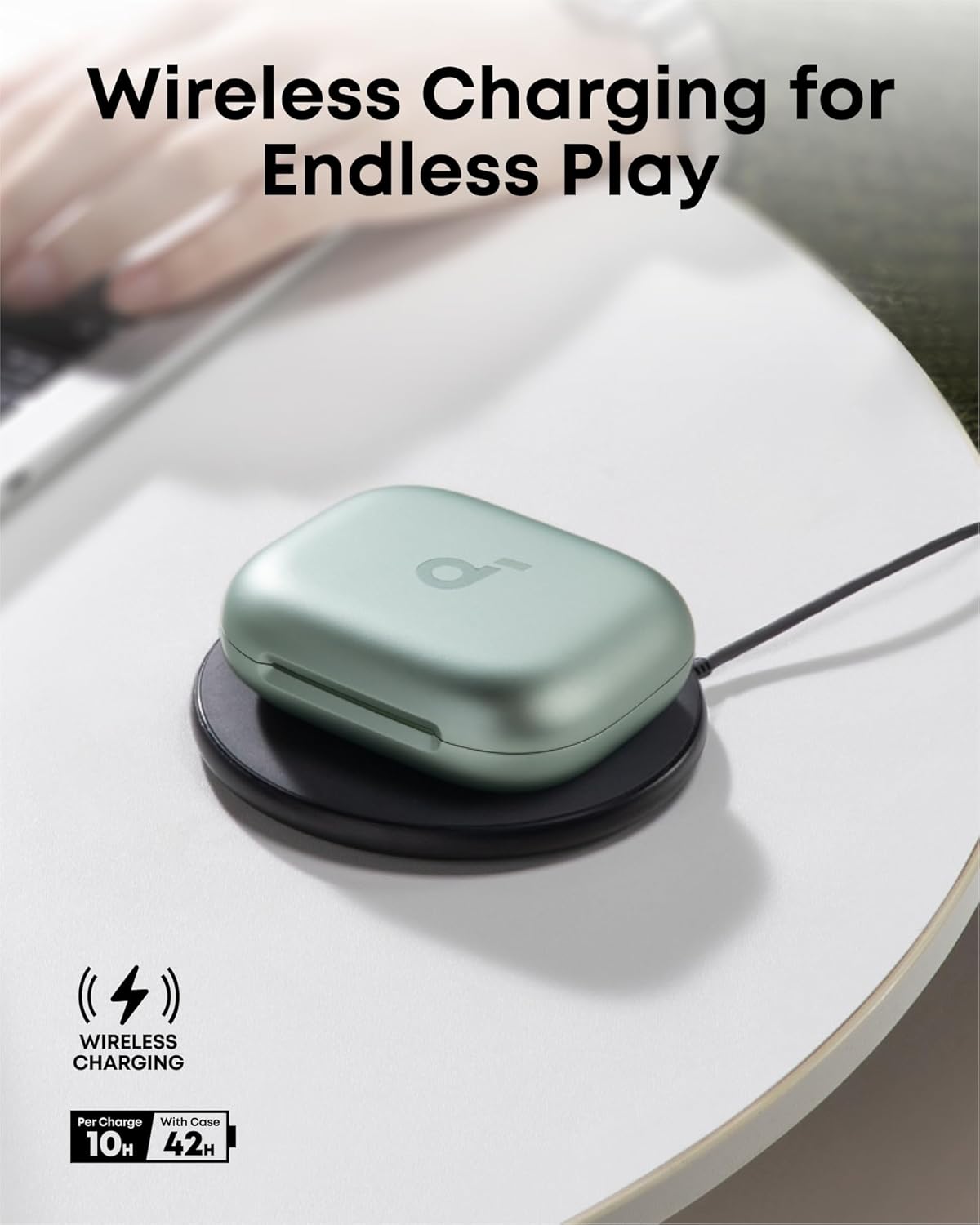 soundcore AeroFit 2 by Anker, Open-Ear Headphones, Translation Earbuds Real Time, 4 Adjustable Positions for Every Ear Size, 2x Richer Bass, Hi-Res, 42H Playtime, IP55,AI Clear Calls,Wireless Charging