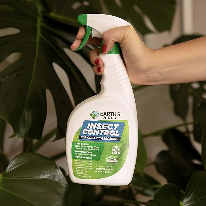 Earth's Ally Insect Control for Plants Ready-to-Use 24 oz | Safe Outdoor & Indoor Plant Insecticide, Spider Mite, Aphid & Mealybug Killer - Effective Spray for Organic Garden & Household Plants