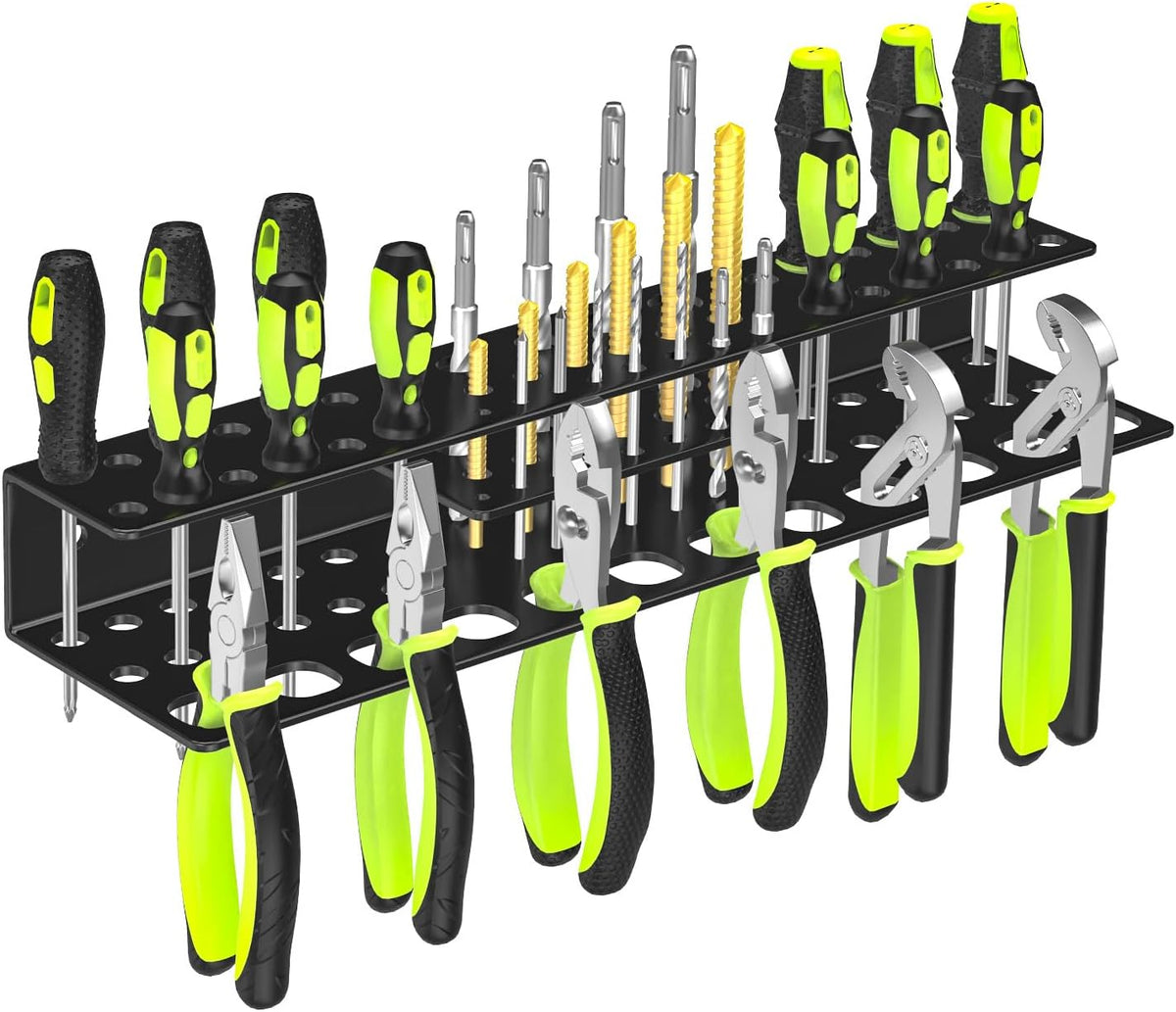 Screwdriver Holder Wall Mount,Heavy Duty Metal Utility Bit Organizer for Screw driver Pliers Drill Bits Small Tools,Screwdriver Organizer Suitable Garages Homes Workshops Sheds (54 holes 1pc)