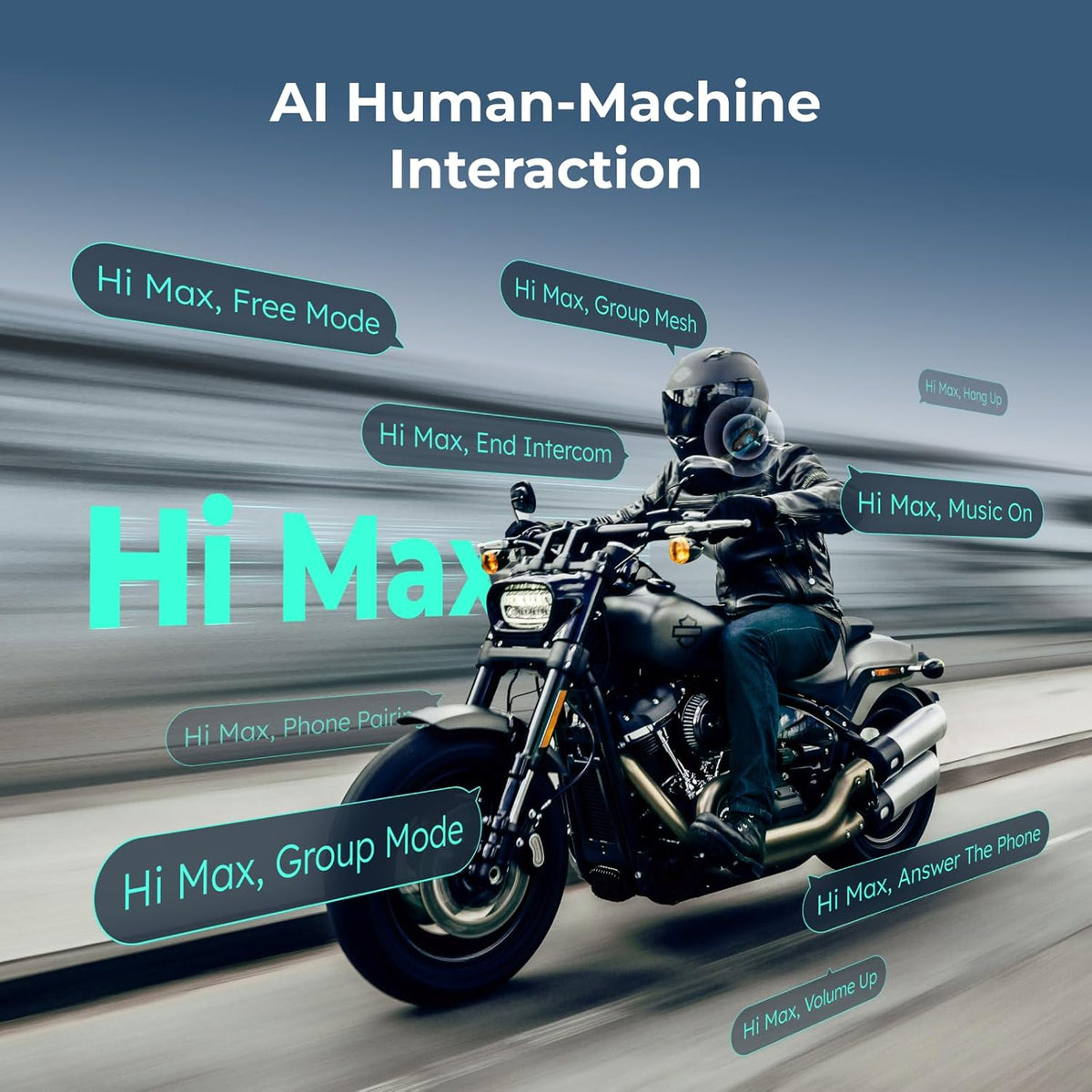 Z1 Motorcycle Intercom - 3-Mode Communication for 10 Riders, Dual-Chip Audio Multitasking, Offline Voice & App Control, Bluetooth Helmet Headset with HiFi Speakers