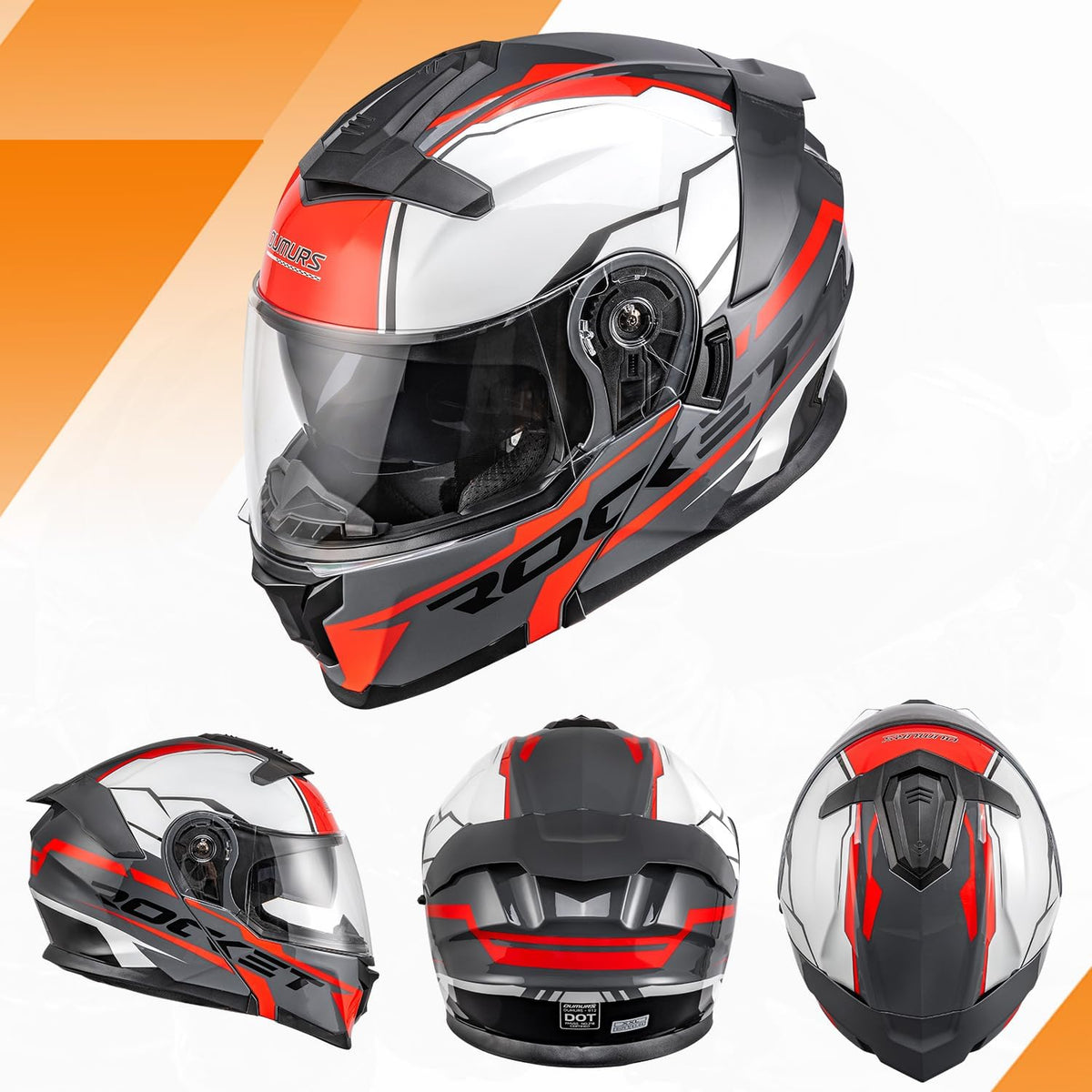 Modular Motorcycle Helmets Full Face Flip up Street Bike Motorcycle Helmet for Unisex Adult Model 912