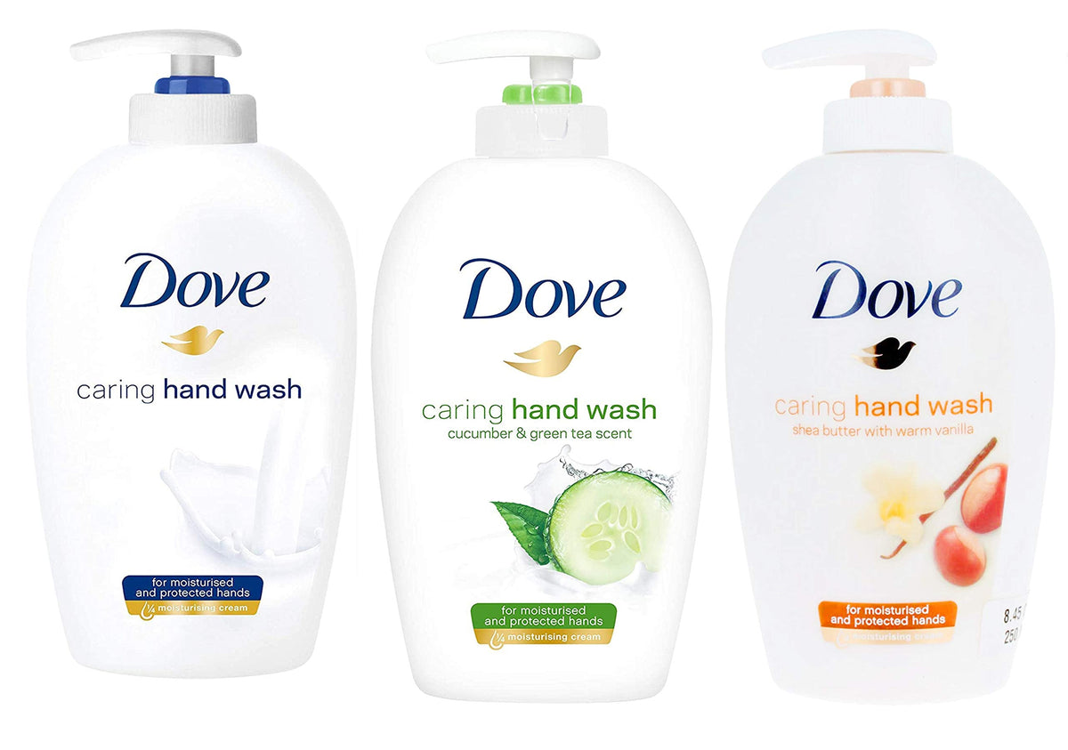 Dove Variety Pack Hand Wash- Shea Butter With Warm Vanilla, Deeply Nourishing And Cucumber & Green Tea , 8.45 Ounce