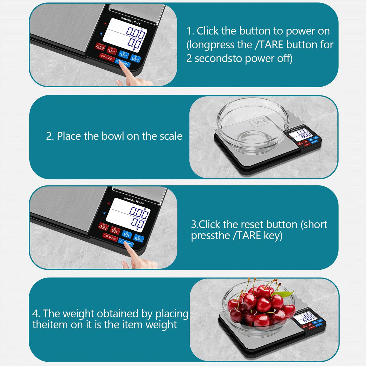 Dual Platform Digital Kitchen Scale, USB Rechargeable, 11lbs/5kg with 0.1g Precision & 500g with 0.01g Precision, with Tare & Accumulation, for Baking, Cooking, Jewelry, and Weight Loss