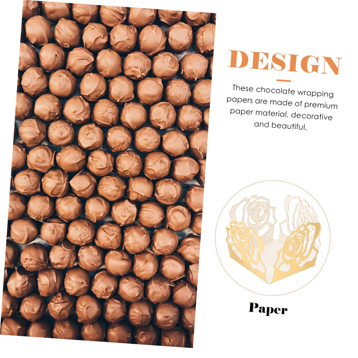 OKUMEYR 50pcs Hollow Chocolate Wrappers Elegant Design for Party and Wedding Decorations Decorative Chocolate Trays for and Candies