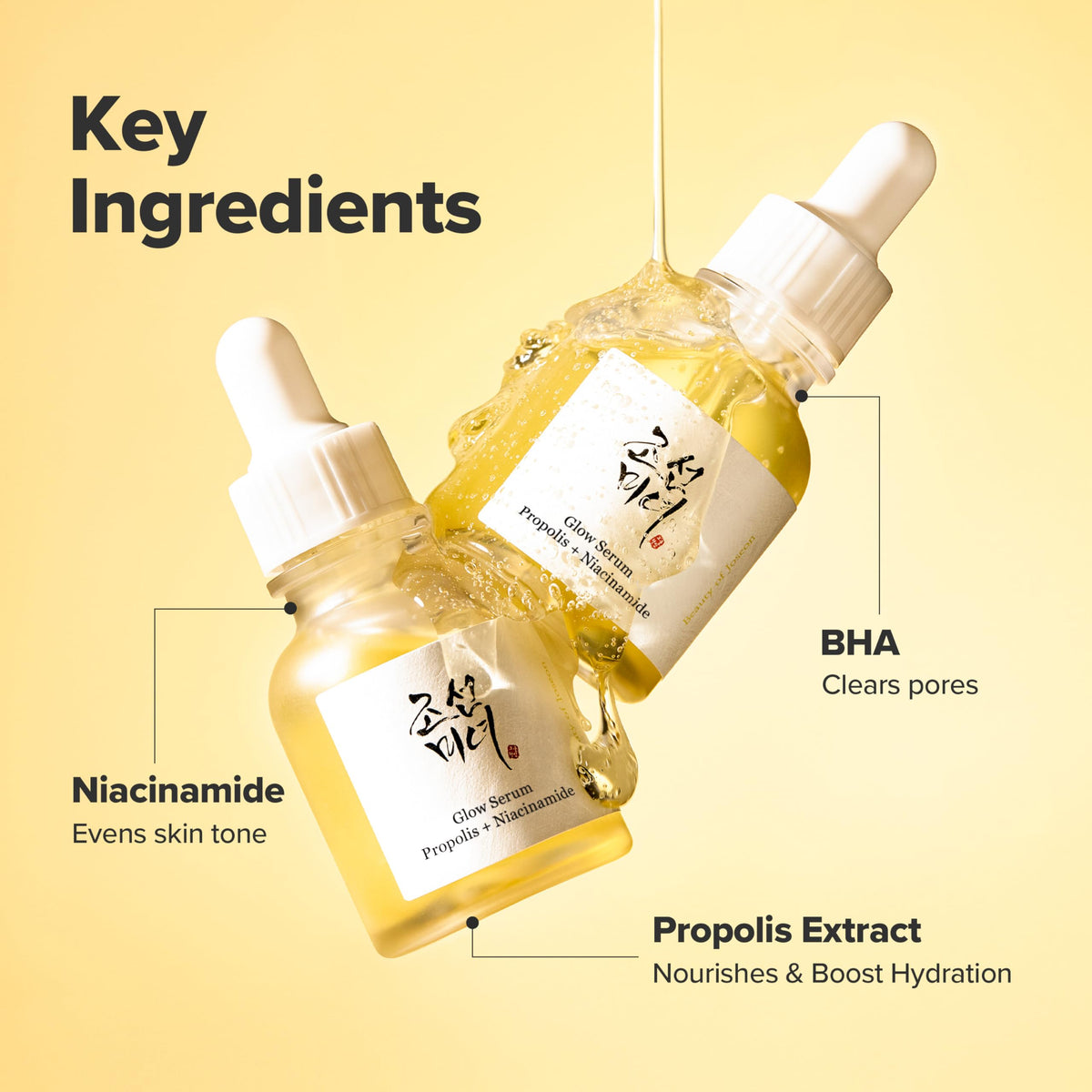 Beauty of Joseon Glow Serum Propolis and Niacinamide Hydrating Facial Soothing Moisturizer for Uneven Skin Tone Korean Skin Care 30ml 1 fl.oz