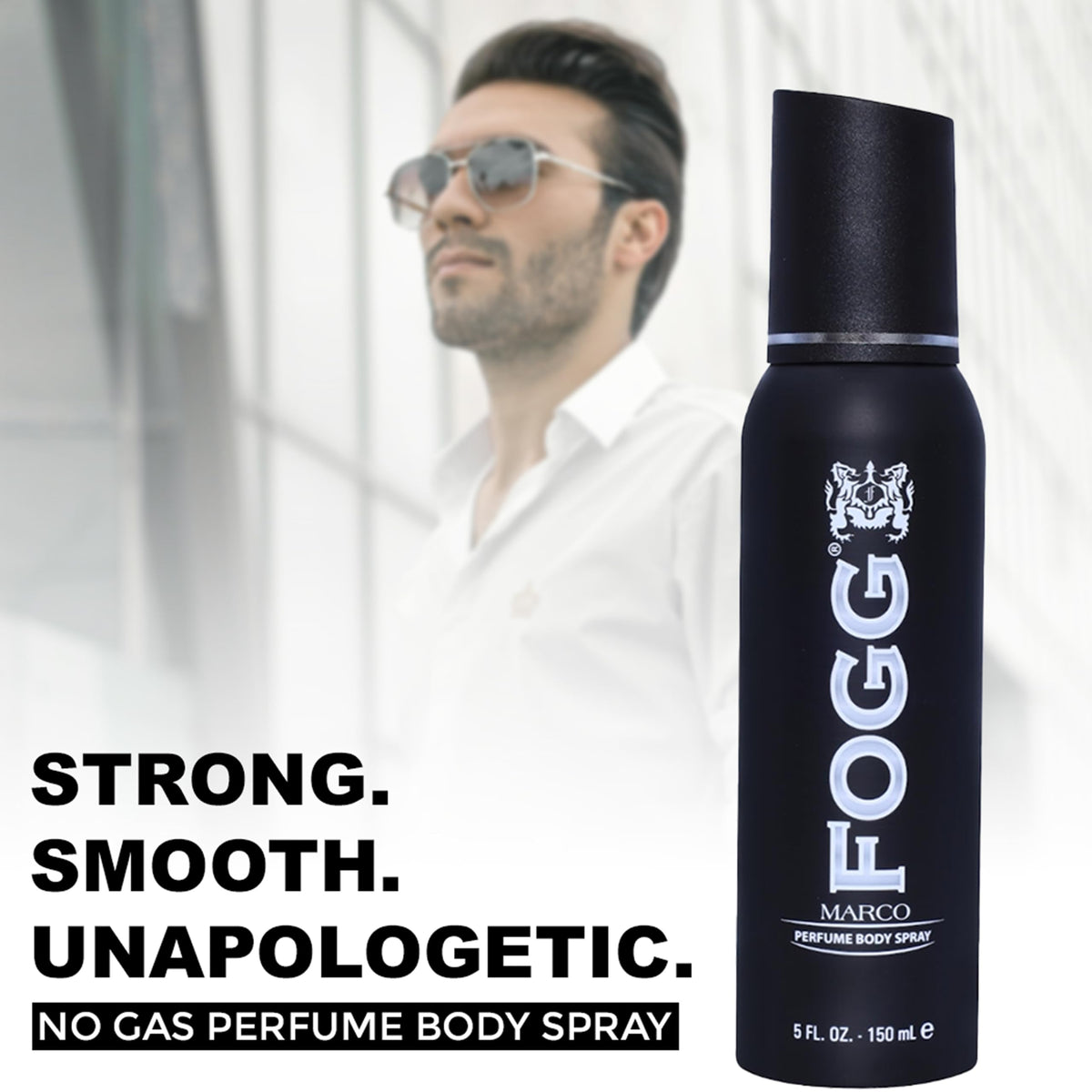 Marco by Fogg - Perfume-Based Mens Body Spray - Fresh Aromatic Fragrance Body Spray - Opens with Citrus Notes of Bergamot, Lemon, Green Apple - 5 oz