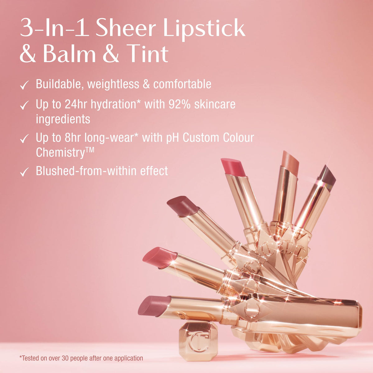 Charlotte Tilbury Pillow Talk Blush Balm Lip Tint - Buildable Sheer Tint