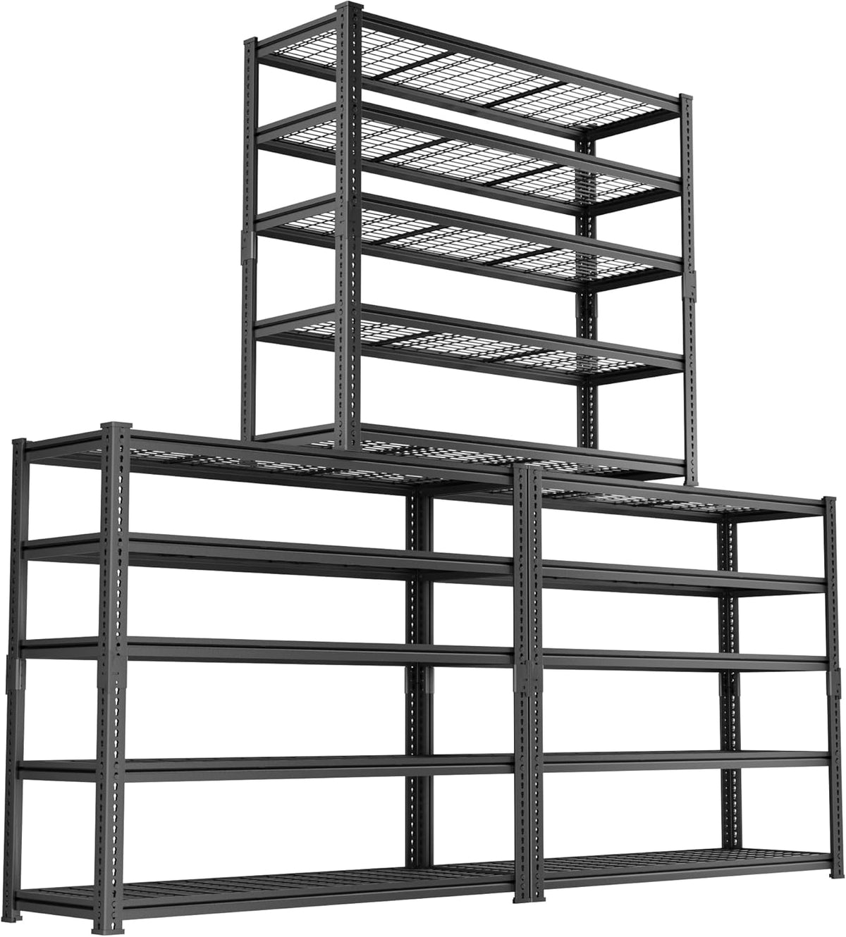 Storage Shelves Heavy Duty, 3 PCS 48" L x 18" W x 72" H Garage Wire Shelving Unit Loads 2800LBS, 5-tier Adjustable Metal Industrial Utility Shelf Rack for Kitchen, Laundry Room, Warehouse, Basement