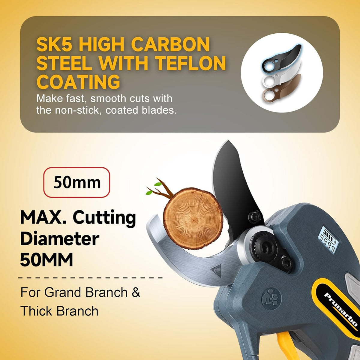 Professional Electric Pruning Shears Brushless Cordless, Compatible with Makita Batteries 50mm(2 inch) Electric Pruner for Gardening Heavy Duty 8000mAh Battery Secateurs for Tree Trimming
