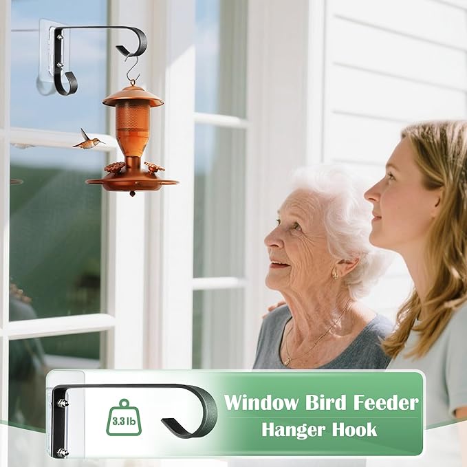 Bird Feeder Hanger Window Mount: Metal Hanging Bird Feeder 6Inch - Geometric Window Hummingbird Feeder - for Outside Decorative - 4pcs