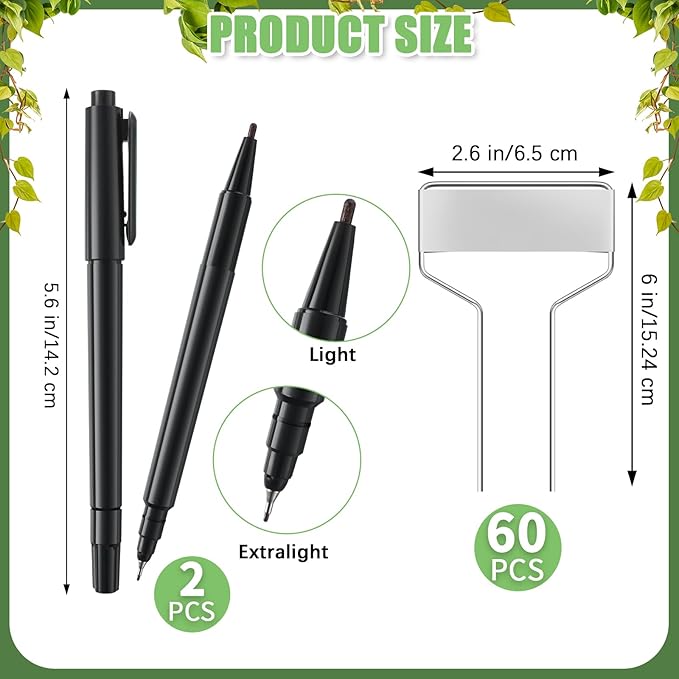 Moxweyeni 60 Pcs Metal Garden Tags Plant Labels for Garden Waterproof Plant Markers with 2 Permanent Pen Planting Nursery Tags Reusable Labels Stake for Plants(Aluminum,6 Inch)