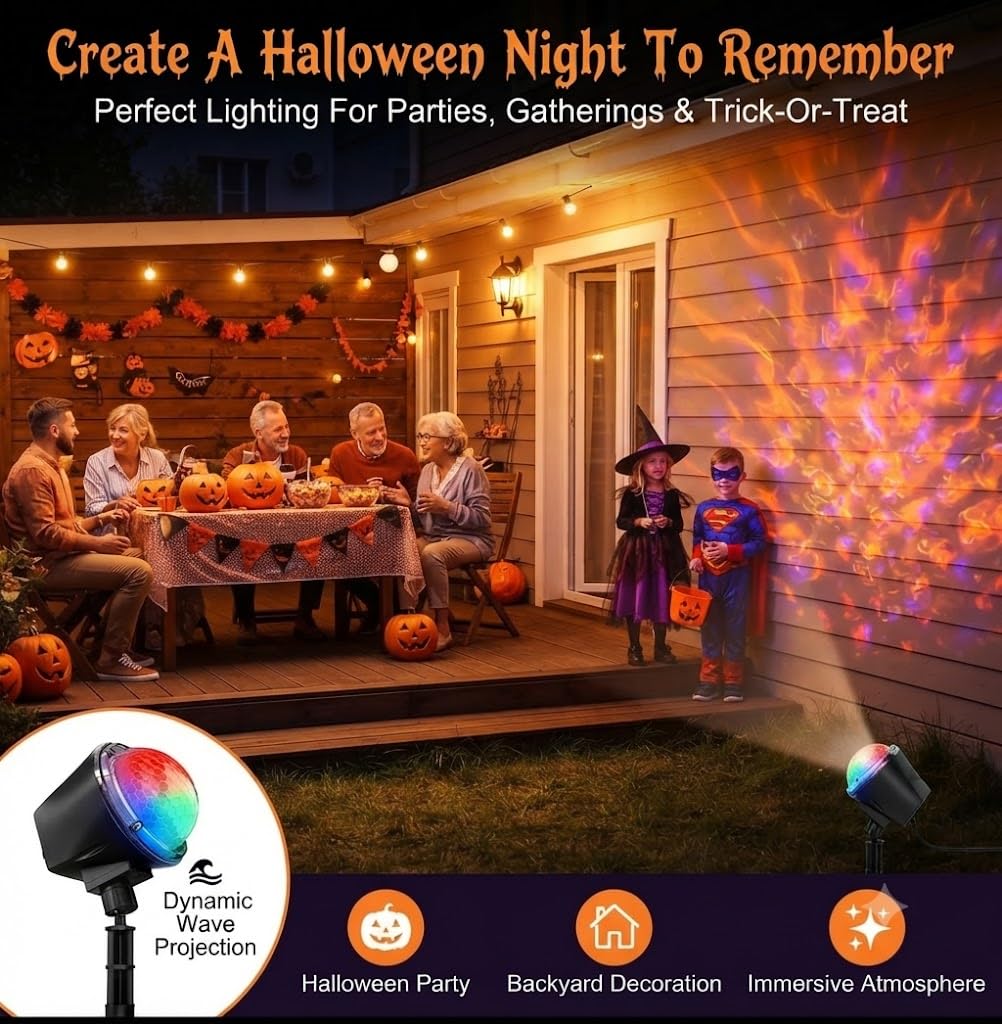 Christmas Ocean Wave Projector Light Outdoor，Halloween Water Effect Lamp