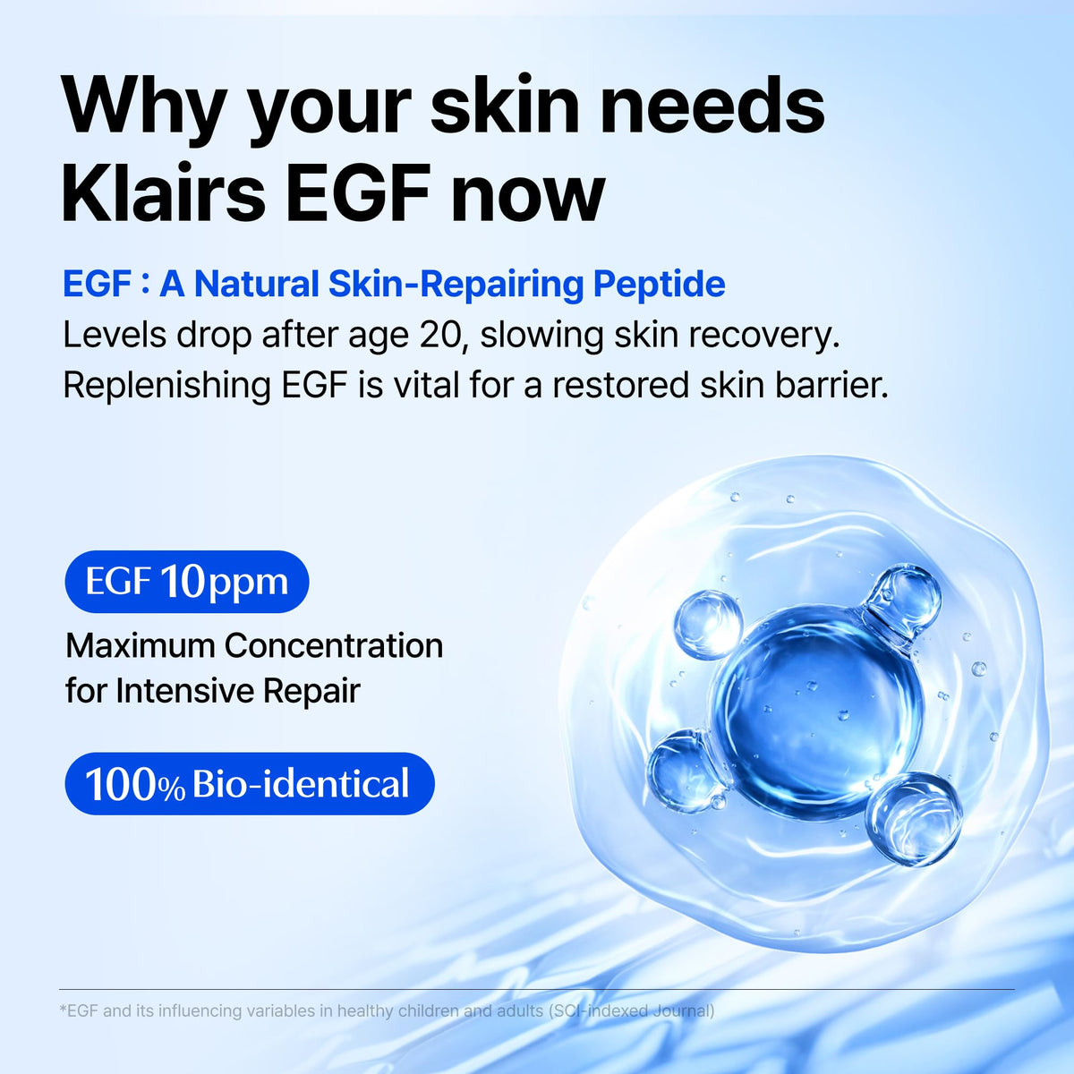 DearKlairs EGF Serum - Blue Youth Activating Drop, 1.69 Fl Oz