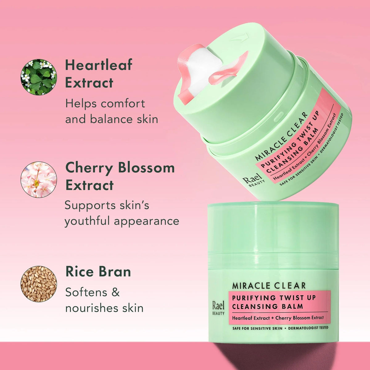 Rael Miracle Clear Facial Cleanser Face Wash (Cleansing Balm, 1.69 oz)