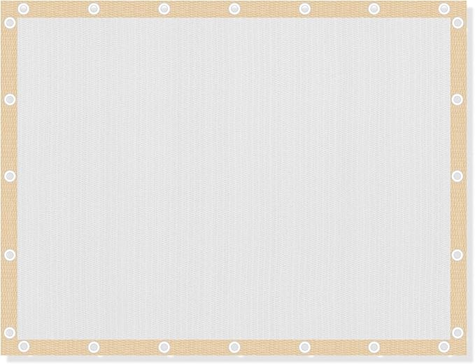 VICLLAX Shade Fabric Sun Shade Cloth with Every 2 FT Grommets for Patio Garden Pergola Cover Canopy 19x19 FT, Cream