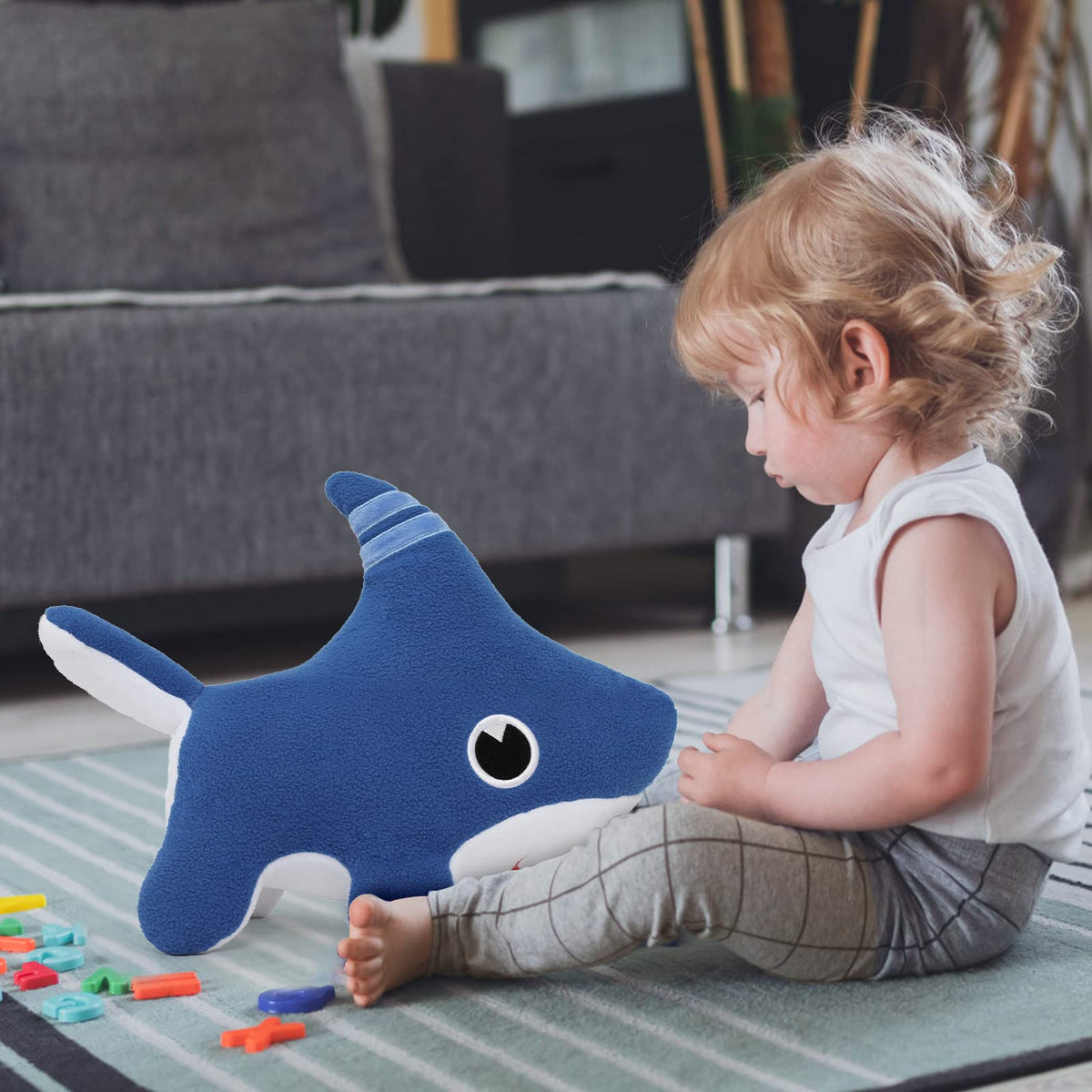 Tezituor Shark Dog Plush Toy, Shark Puppy Stuffed Animal, Shark Dog Toy Stuffed Shark, 15''