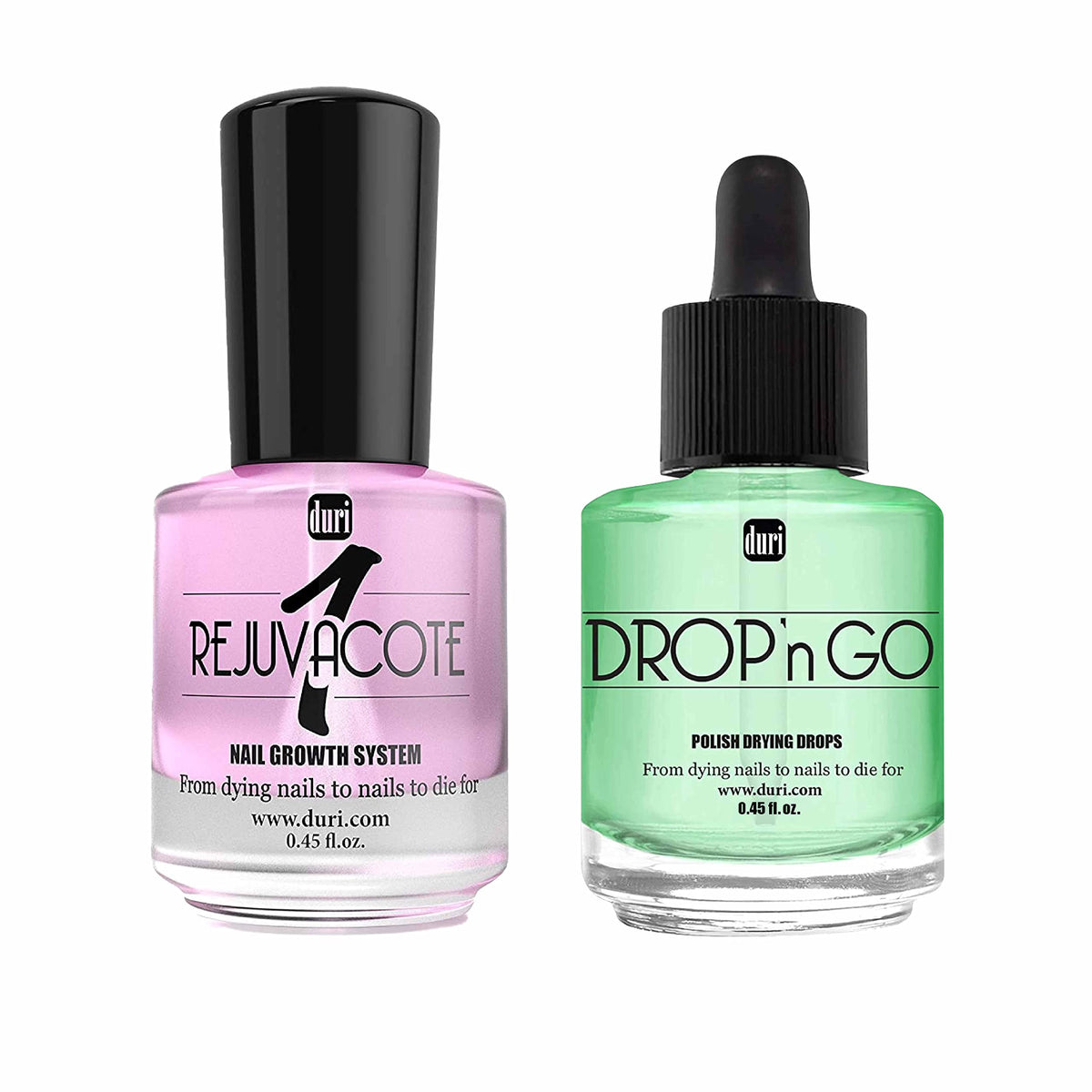 Duri Rejuvacote 1 Nail Growth System And Duri Drop'N Go Polish Drying Drops Combo