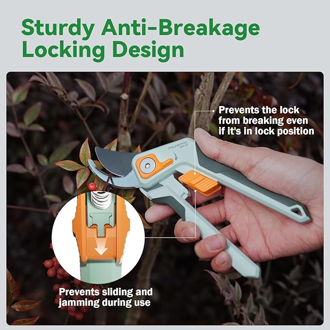 PrunePro Pruning Shears for Gardening Professional Bypass Hand Pruner Up to 1 Inch Cut Capacity Sharp Stainless Steel Blade Garden Scissors Plant Flower Garden Clipper 1 Pack