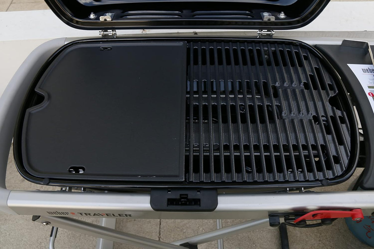 Uniflasy Cast Iron Griddle for Weber Traveler Portable Gas Grill, fits Weber 9010001 Traveler Portable Gas Grill, Cooking Griddle