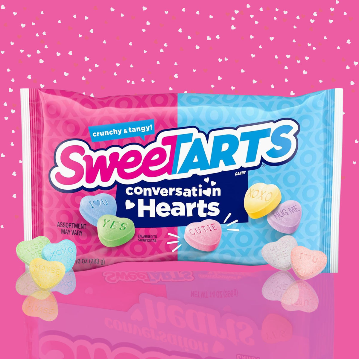 Valentine's Day Conversation Hearts, Assorted Fruit Flavored Sour Candies, Party Favors or Candy Bowl Fillers, 10 Ounces (Pack of 2)