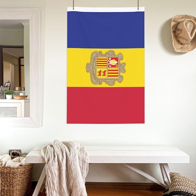 Andorran Flag Garden Yard House 2x3 ft Flags Double Sided Print Banner Indoor Outdoor Party Home Decorations for Boat Dorm House Balcony