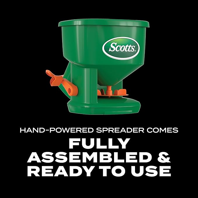 Scotts Whirl Hand-Powered Spreader for Grass Seed, Fertilizer, Salt, Ice Melt, Handheld Spreader Holds up to 1,500 sq. ft. Product