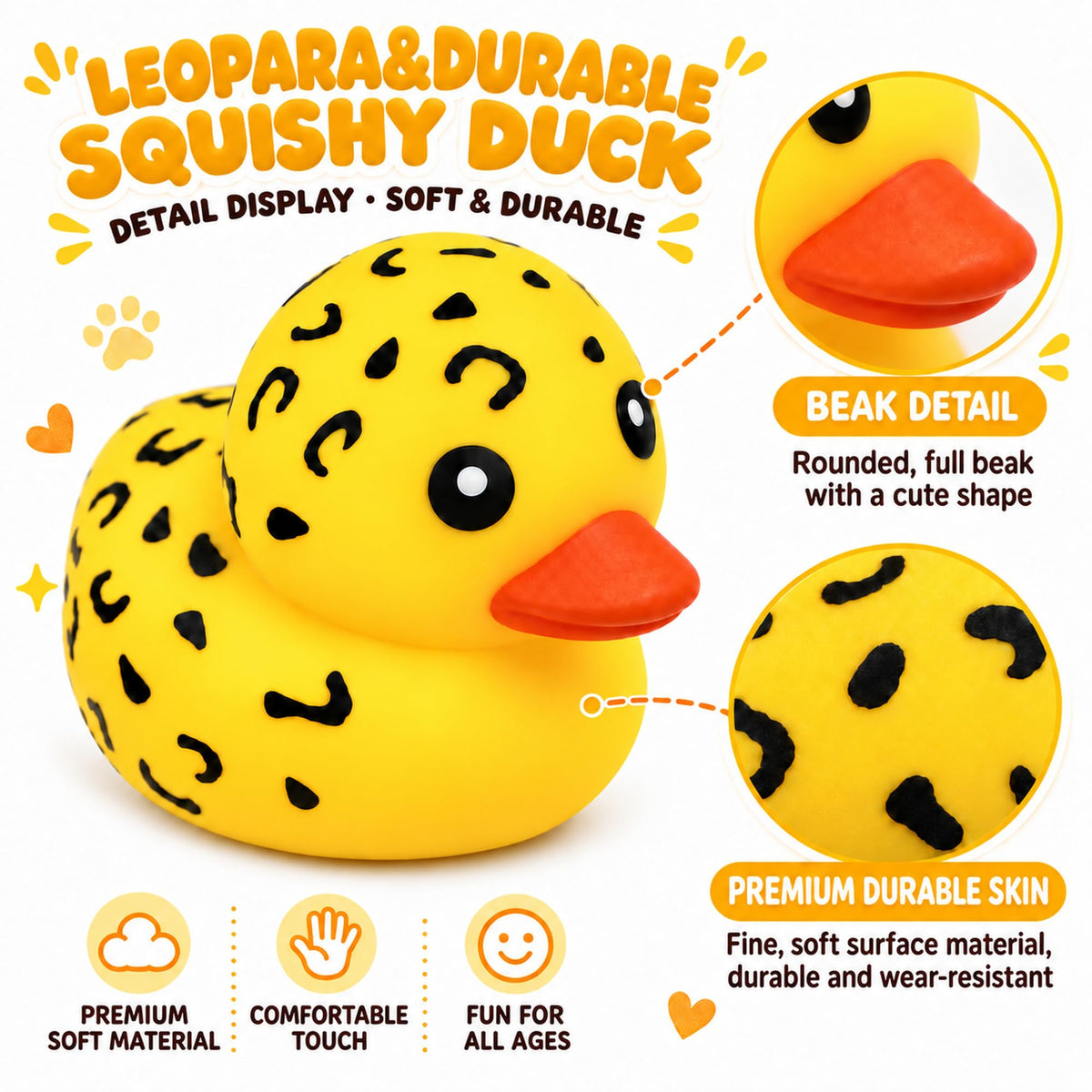 Jumbo Duck Squishy, Giant Soft Slow Rising Duck Stress Relief Squeeze Toy