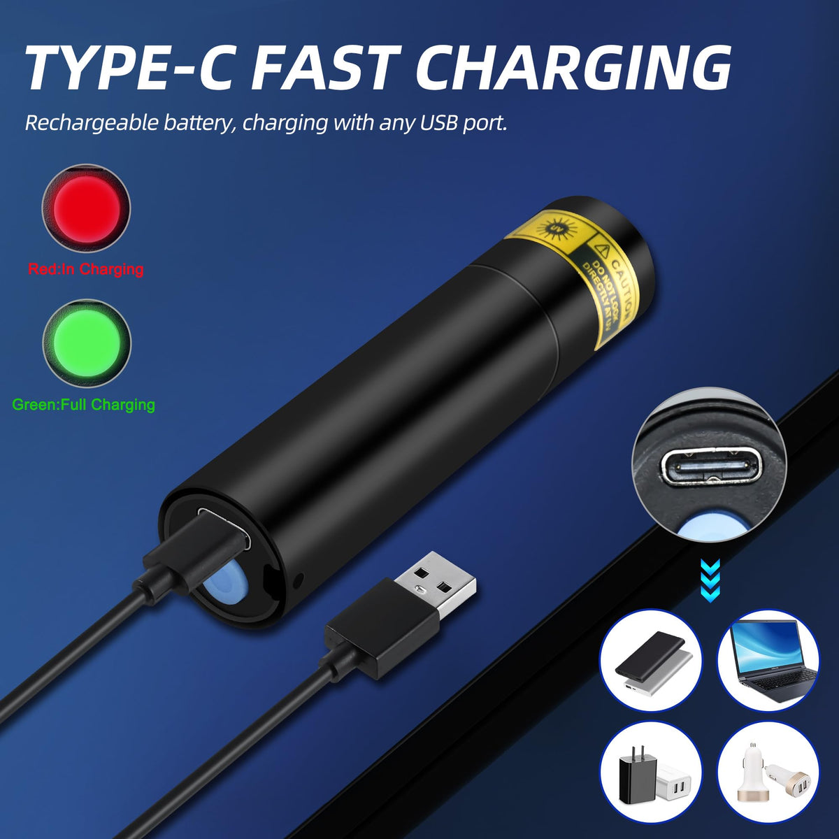 DARKBEAM Flashlight UV Black Light 395 NM, Mini but Powerful USB- C