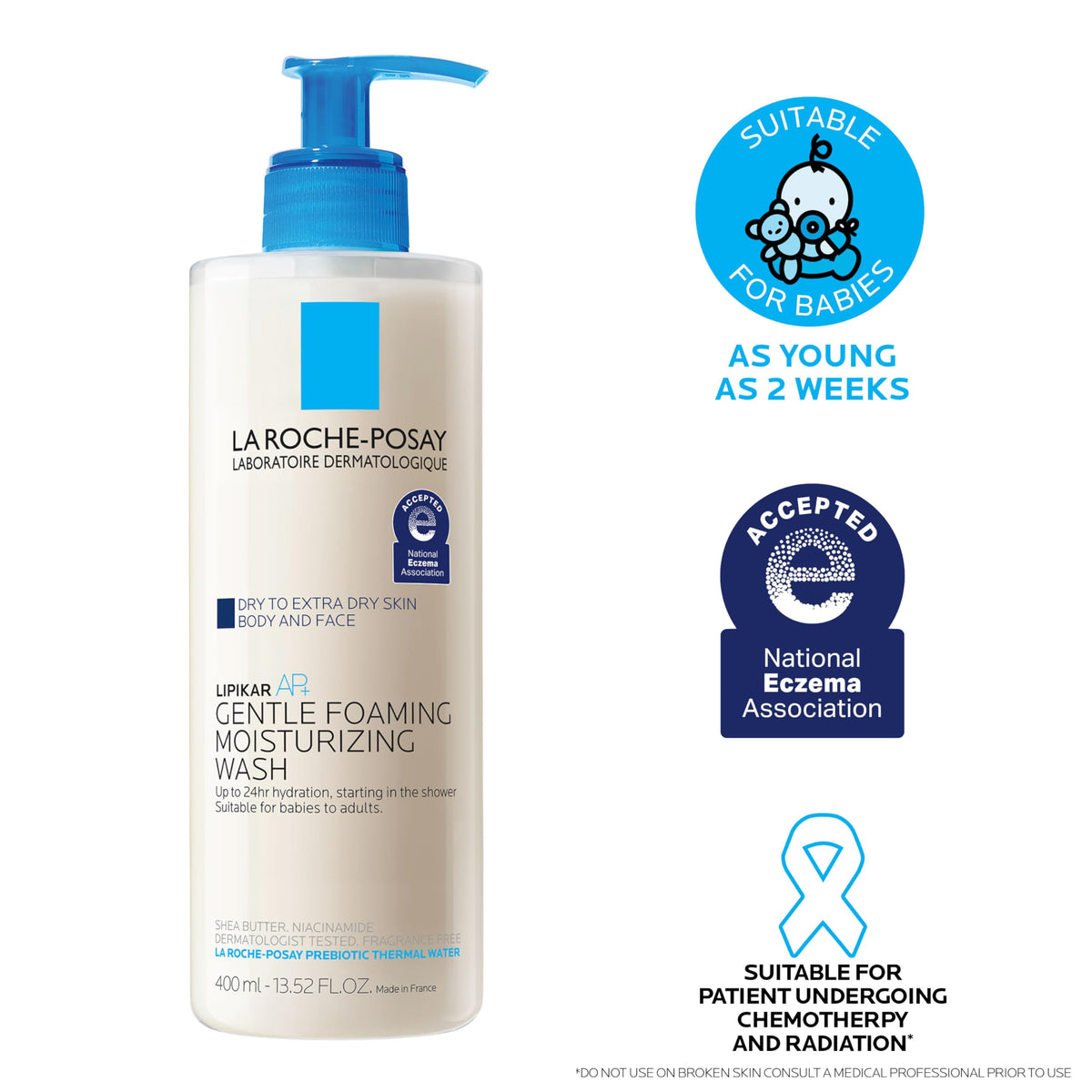 La Roche-Posay Lipikar AP+ Gentle Moisturizing Body Wash, 13.52oz