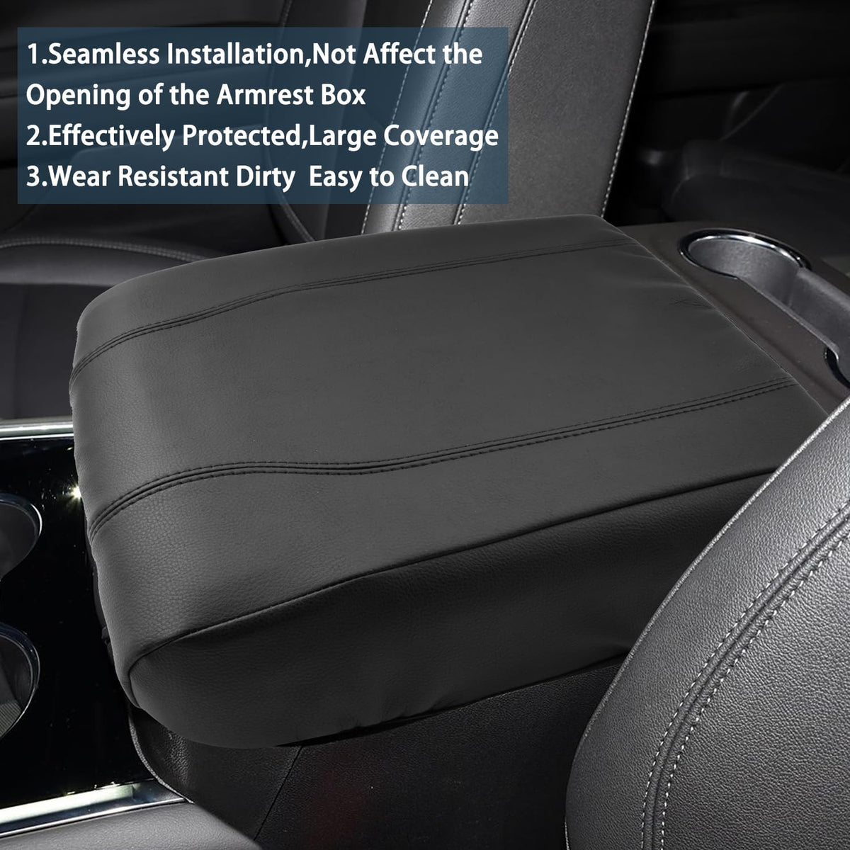 Ruiya 2025 Tahoe/Suburban Center Console Cover, for Chevy 2025 Tahoe/Suburban Accessories Soft Comfy Armrest Lid Cover Compatible with 2021-2025 Chevy Tahoe/Suburban RST/LS/LT/Premier/High Country