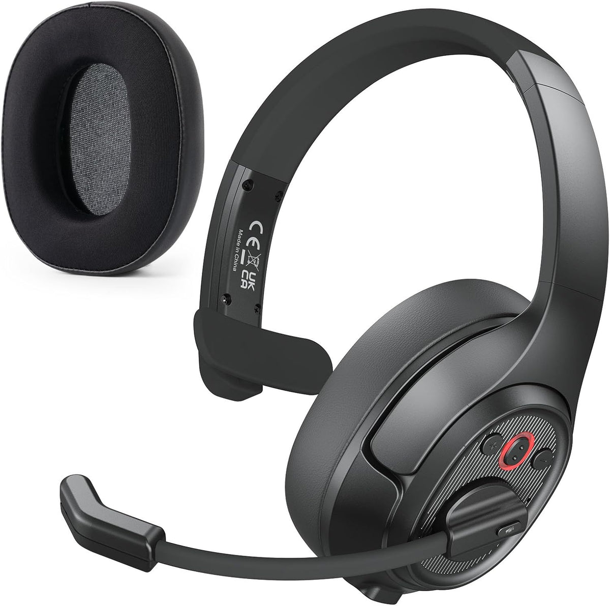 EKSA [Upgrated Trucker Bluetooth Headset with ENC Microphone, 99ft Wireless Range & 30H Talk Time, with Replaceable Ear Pad, Environmental Noise Cancelling Headphones All-Day Comfort for Drivers