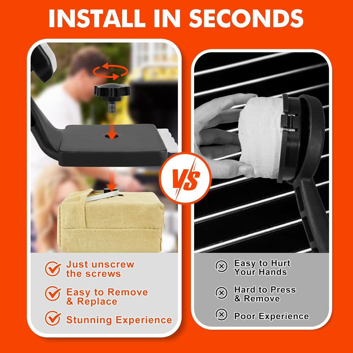 Grill Brush for Outdoor Grill Bristle Free BBQ Cleaner Brush with Durable Scraper for Cast Iron or Stainless-Steel Grates Safe Griddle Scrubber Brush